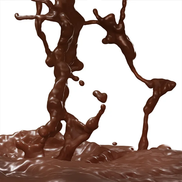 Salpicadura de chocolate caliente . —  Fotos de Stock