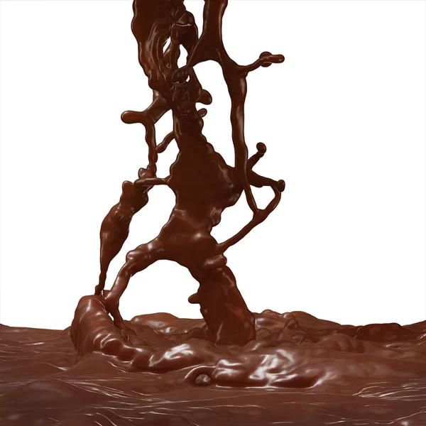 Splash van warme chocolademelk. — Stockfoto