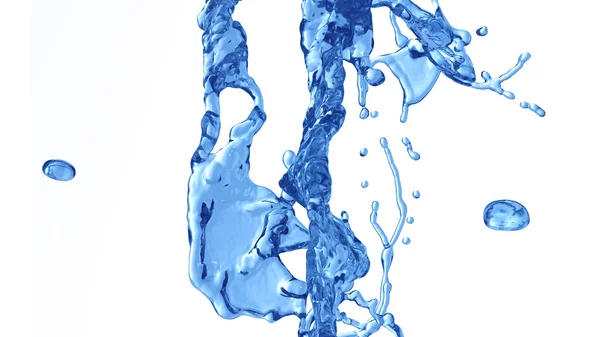 Wasserspritzer isoliert auf weißem Hintergrund — Stockfoto