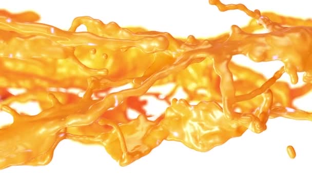 Fresh orange juice flow with Super slow motion. — Stock Video