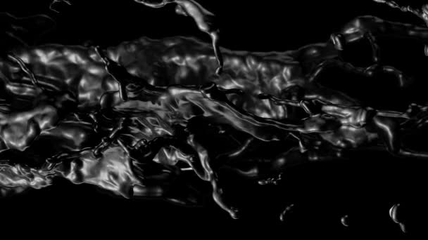 Black Oil with alpha. Slow motion. — Stock Video