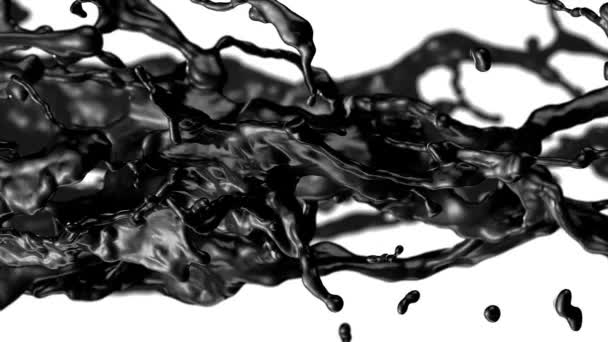 Black Oil with alpha. Slow motion. — Stock Video