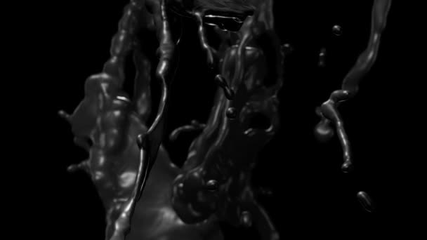 Huile noire avec alpha. Mouvement lent .