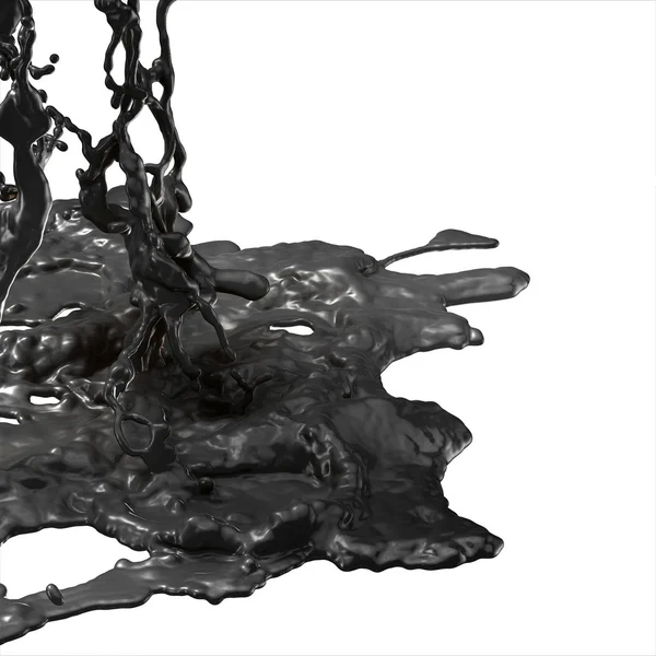 Splash czarny olej opałowy — Zdjęcie stockowe