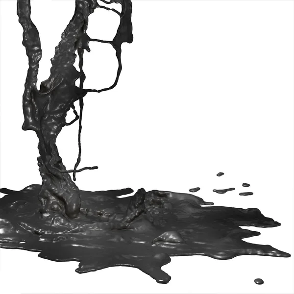 黒の燃料油のスプラッシュ — ストック写真