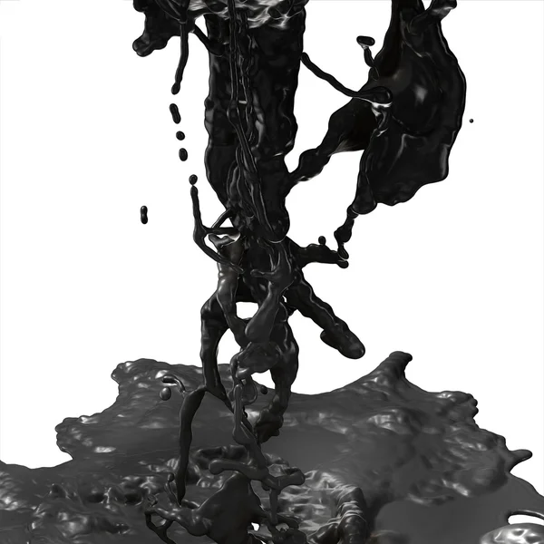 Splash of black fuel oil — Stock Photo, Image