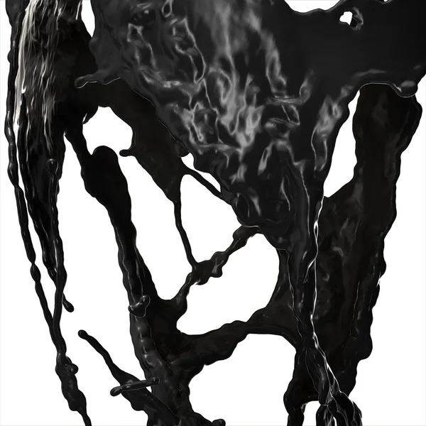 Splash of black fuel oil — Stock Photo, Image