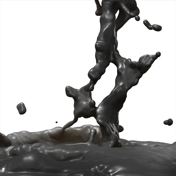 Splash van zwarte stookolie — Stockfoto