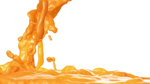 Verse jus d'orange stroom met Super slow motion. — Stockvideo