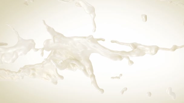 Salpicadura de leche. Motion.With lenta máscara . — Vídeo de stock