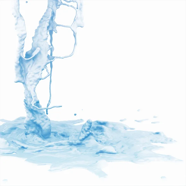 Абстрактный разлив воды на белом фоне — стоковое фото