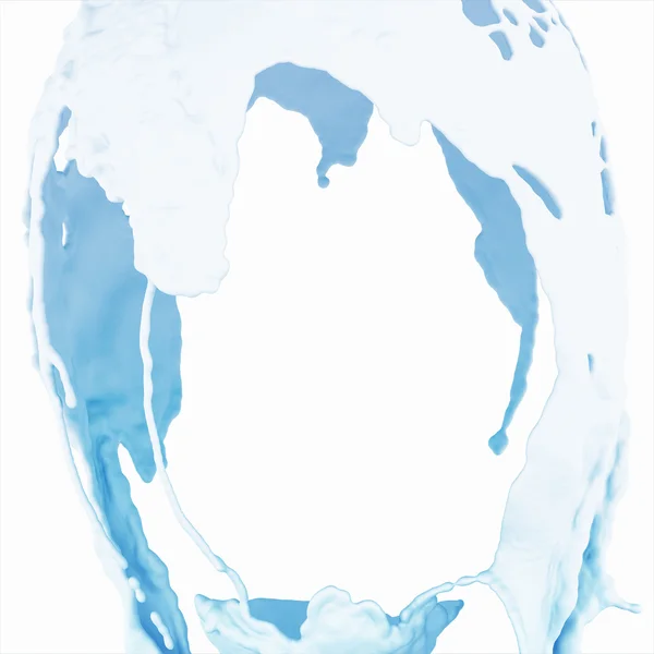 Salpicadura abstracta de agua sobre un fondo blanco — Foto de Stock