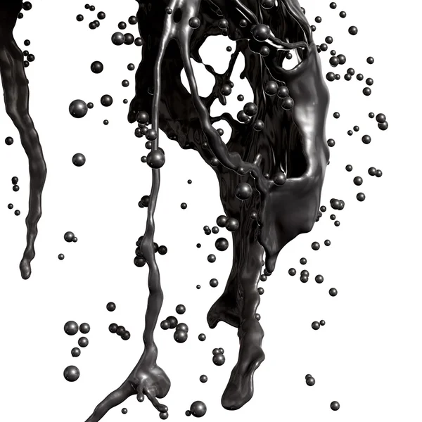 Schizzo di olio combustibile nero isolato su fondo bianco — Foto Stock
