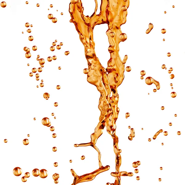 液体飞溅。酒精饮料，茶，可乐. — 图库照片