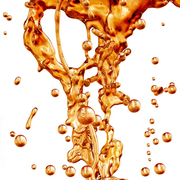 Liquid Splash. Álcool, Chá, Cola . — Fotografia de Stock