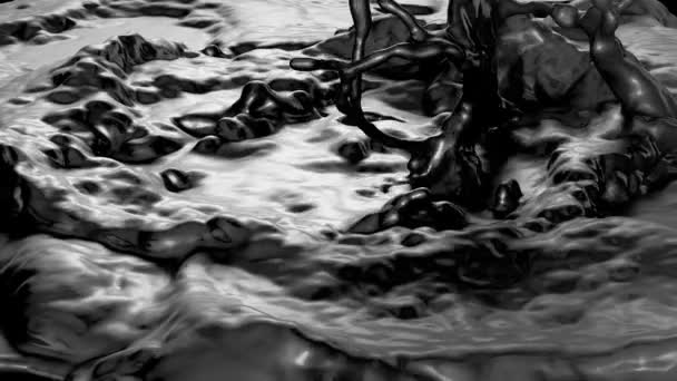 Black Oil . Slow motion. — Stock Video