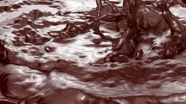 Splash van chocolade. Slow motion. — Stockvideo