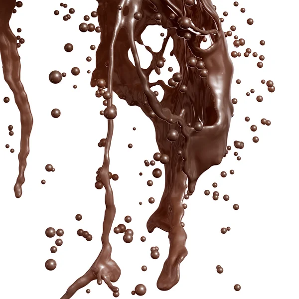 Salpicadura de chocolate caliente . — Foto de Stock