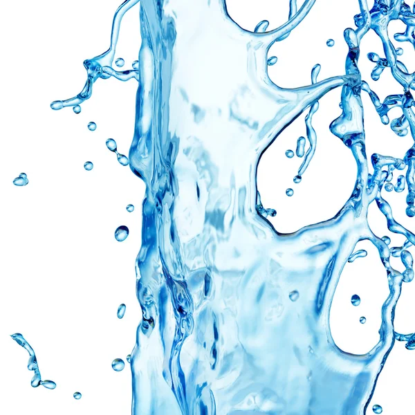 Queda de gotas de água no fundo branco — Fotografia de Stock