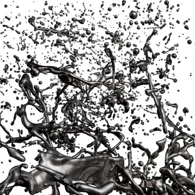 siyah beyaz zemin üzerine izole Akaryakıt sıçrama