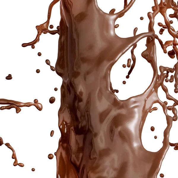 Salpicadura de chocolate caliente . — Foto de Stock