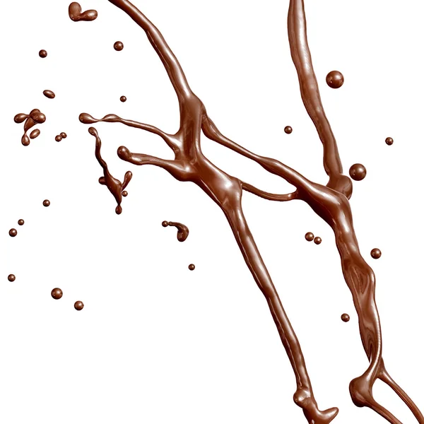 Salpicadura de chocolate caliente . — Foto de Stock