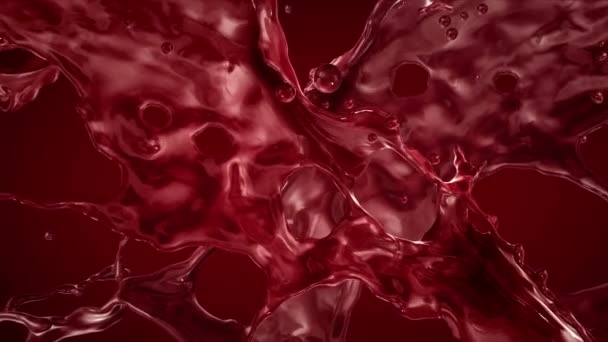 Sangue, schizzi di liquido rosso. Rallentatore . — Video Stock