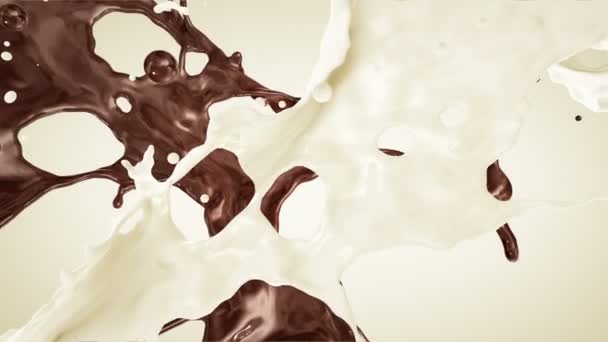 Chocolat brun et éclaboussures de lait à la crème blanche 