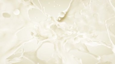 Süt Splash. Ağır çekim. Maske ile.