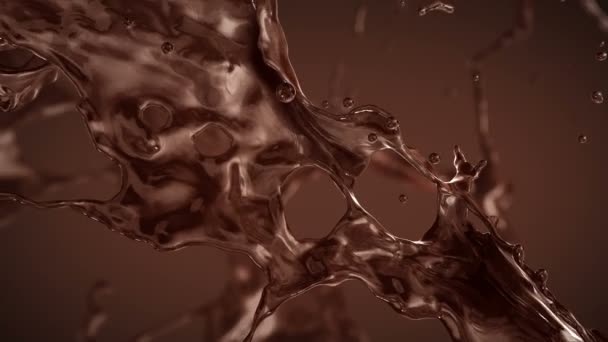 Splash of Chocolate. Slow motion. — Stock Video