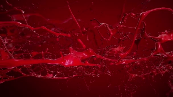 Blood, Red liquid Splashing. Slow motion. — Stock Video