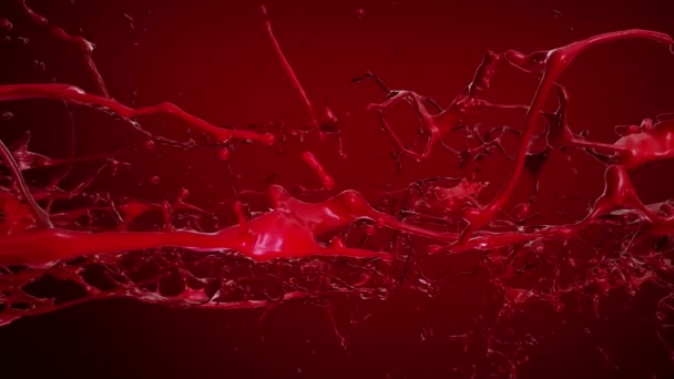 Blut, rote Flüssigkeit spritzt. Zeitlupe. — Stockvideo