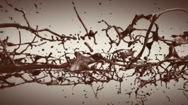 Kahverengi çikolata ve beyaz krem süt sıçraması