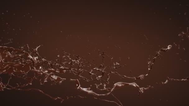 Splash of Hot Chocolate. Slow motion. — Stock Video