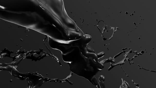 Huile noire avec alpha. Mouvement lent .