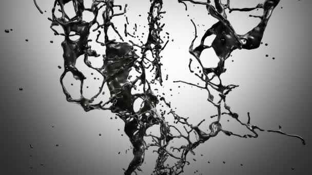 Black Oil with alpha. Slow motion. — Stock Video