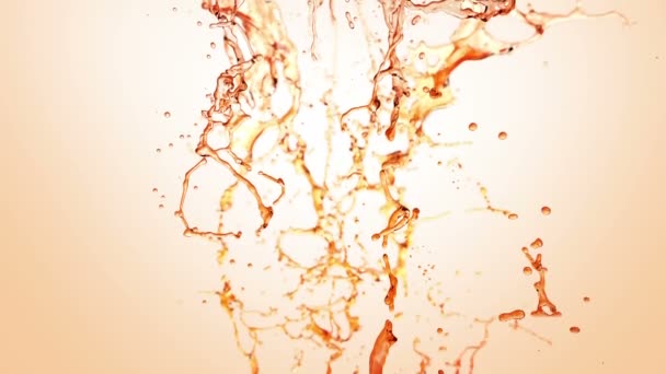 Una spruzzata di liquido. Alcol, Tè, Cola . — Video Stock