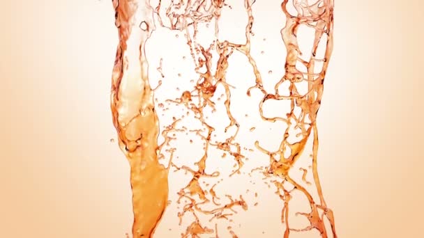 Una spruzzata di liquido. Alcol, Tè, Cola . — Video Stock