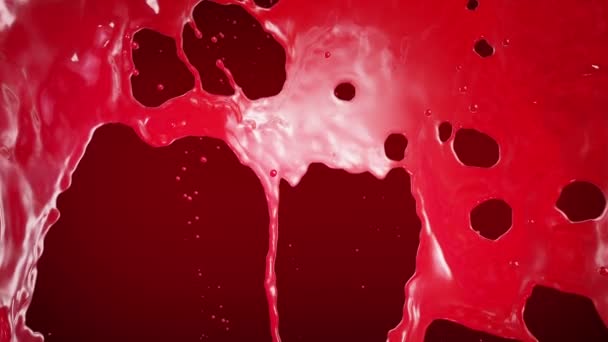 Ketchup, Blood, Red liquid Splashing. Slow motion. — Stock Video