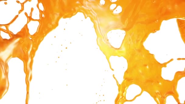 Fresh Orange Juice flow. Super Slow motion. — Stock Video