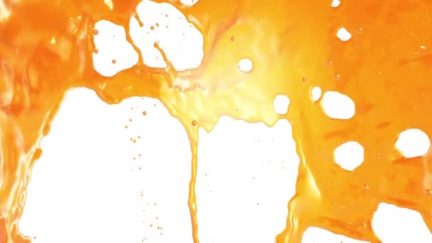 Frischer Orangensaft fließt. Superzeitlupe. — Stockvideo