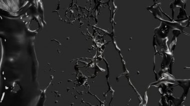 Siyah Fuel Oil sıçrama yoluyla uçan.