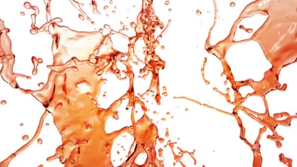 Volando a través de Liquid Splash. Alcohol, té, cola . — Vídeos de Stock