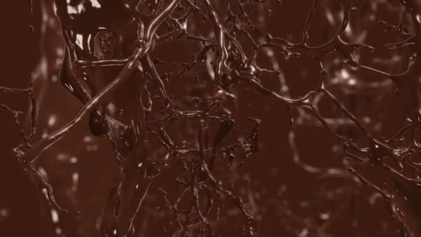 Voler à travers éclaboussure de chocolat chaud .