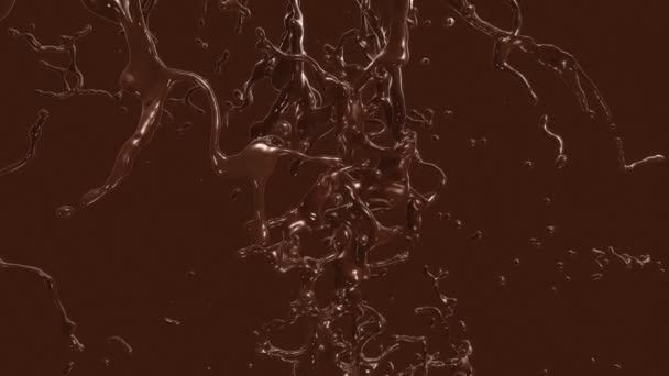 Voler à travers éclaboussure de chocolat chaud .