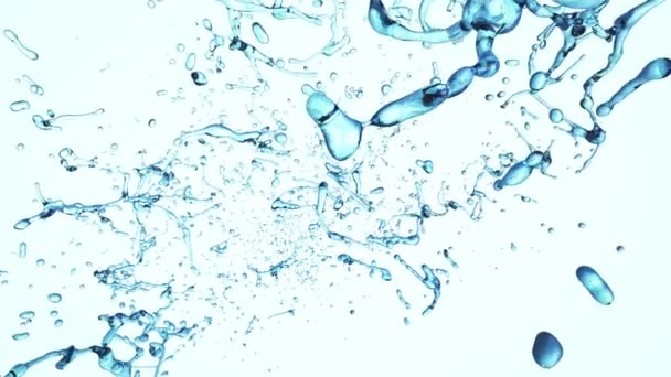 Camera vliegen door waterdruppels. Snelle beweging. — Stockvideo