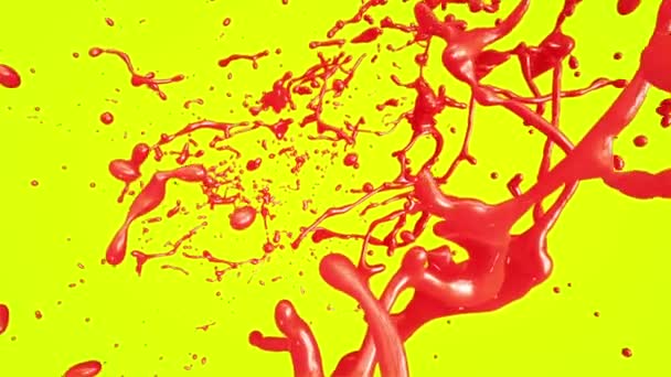 Camera vliegen door Paint Drops. Slow Motion. — Stockvideo