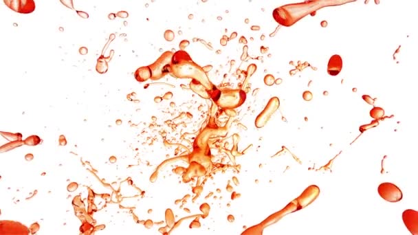 Camera fly through Cola Drops. Slow Motion. — Stock Video