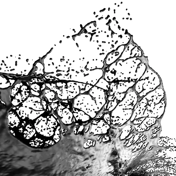 Splash of black fuel oil — Stock Photo, Image