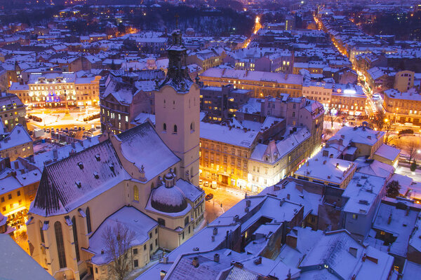 Evening twilight in Lvov